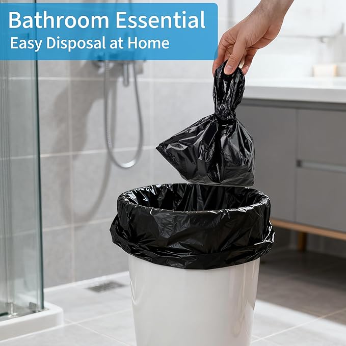 Sanitary Napkin Disposal Bags, Women Personal Disposable Bags Sanitary Waste Bags with Handles for Feminine Products Hygiene Period Pods Tampon Diapers Menstrual Incontinence Storage Bag 400Pcs Black