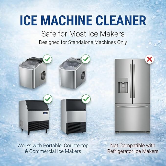Ice Machine Cleaner Tablets Nickel Safe Ice Maker Cleaner Tablets for Countertop, Nugget Ice Makers Compatible with All Major Brands 36pcs