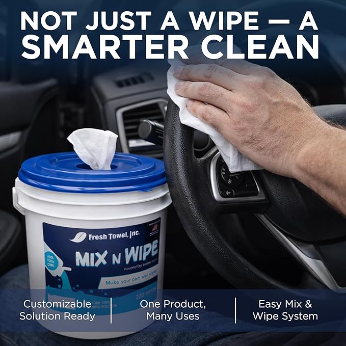 Fresh Towel Mix-N-Wipe Dry Wipes Refill, 1-Pack (220 Sheets) – Make Your Own Wet Wipes – 6" x 9" Sheets – Bulk Paper Towels
