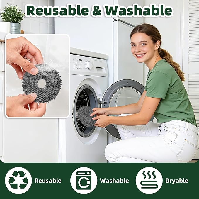 LOVECO 4 Pcs Replacement Mop Pads Compatible with iRobot Roomba Plus 405 Combo / 505 Combo Robot Vacuum Cleaner, Reusable & Washable Microfiber Mop Cloth Refill