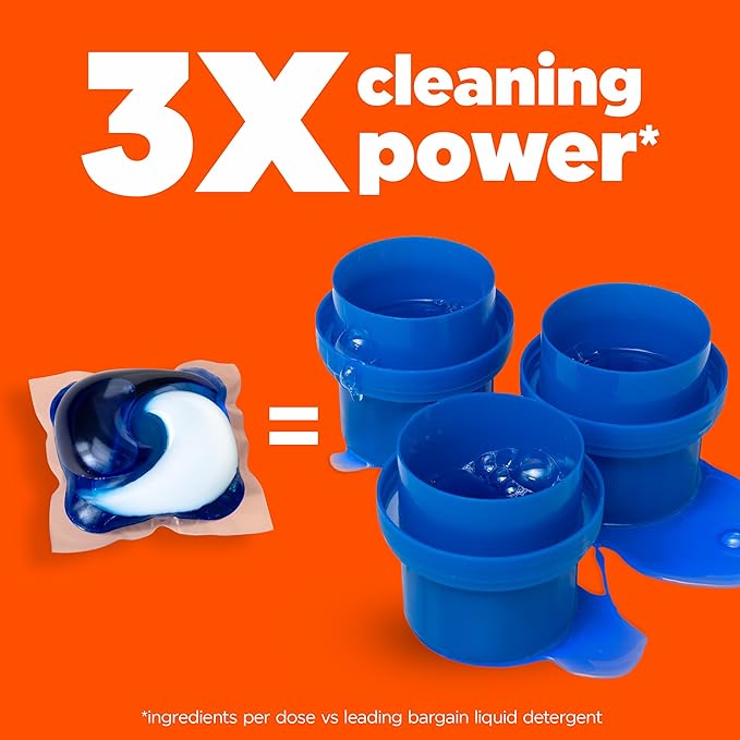 Tide PODS laundry detergent pacs, 3-in-1 Stain Remover, Odor Fighter, Color Protector, 76 Count, HE compatible, Spring Meadow Scent