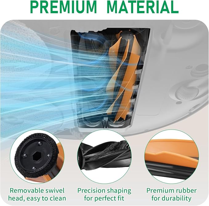 Accessories Replacement Parts for Dreame X50 Ultra/ L50 Ultra/ L40s Pro Ultra and Mova V50 Ultra Robot Vacuum Cleaner, 4 Rubber Main Brush,4 Filters,4 Dust Bags,4 Mop Pads,6 Side Brushes