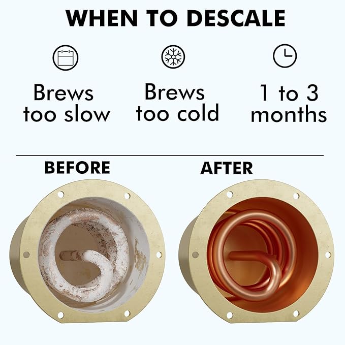 2 Uses Descaling Solution Compatible with Keurig, Nespresso, Breville, Delonghi, Jura, Ninja - 10oz Coffee Machine Descaler, Espresso Coffee Maker Cleaner, Coffee Pot Limescale Remover