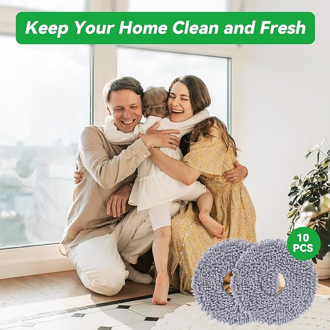 Microfiber Mop Pads for Roborock Q Revo/Qrevo S/Qrevo Pro/Qrevo Slim/Qrevo MaxV/Qrevo Master/Qrevo Plus/Qrevo Edge/Qrevo Curv/Saros Z70 Robot Vacuum Cleaner - Mop Head Replacement Accessories - 8Pcs