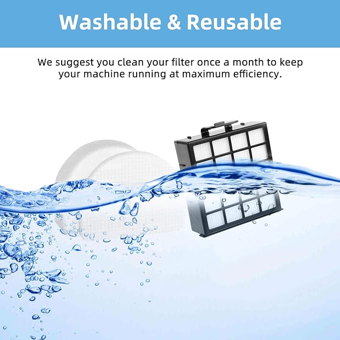 AZ4002 Replacement Filter for Shark POWERDETECT Upright Vacuum Cleaner AZ4000 AZ4000C AZ4002 AZ4002W, 2 HEPA Filters and 4 Foam & Felt Filters, Part XFFKAZ4000 XHFAZ4000