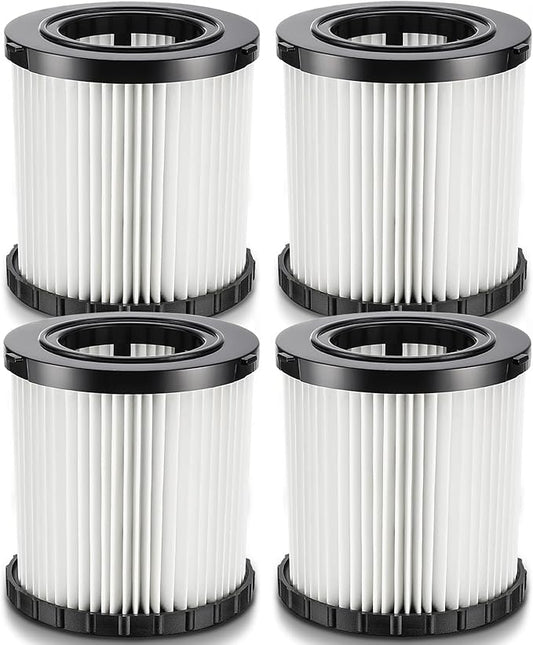 DCV580H DCV581H Vacuum Replacement Filter for DEWALT 20V MAX Wet/Dry VAC DCV580H (Cordless) DCV581H DCV5801H Portable Shop Vac Vacuum 2 Gallon Tank Capacity, Washable and Reusable Hepa Filter, 4 Pack