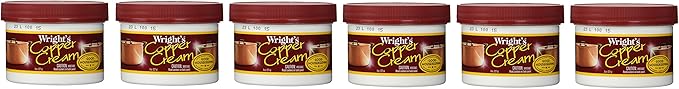 Wright's Copper and Brass Cream Cleaner - 6 Pack - 8 Ounce - Gently Cleans and Removes Tarnish Without Scratching