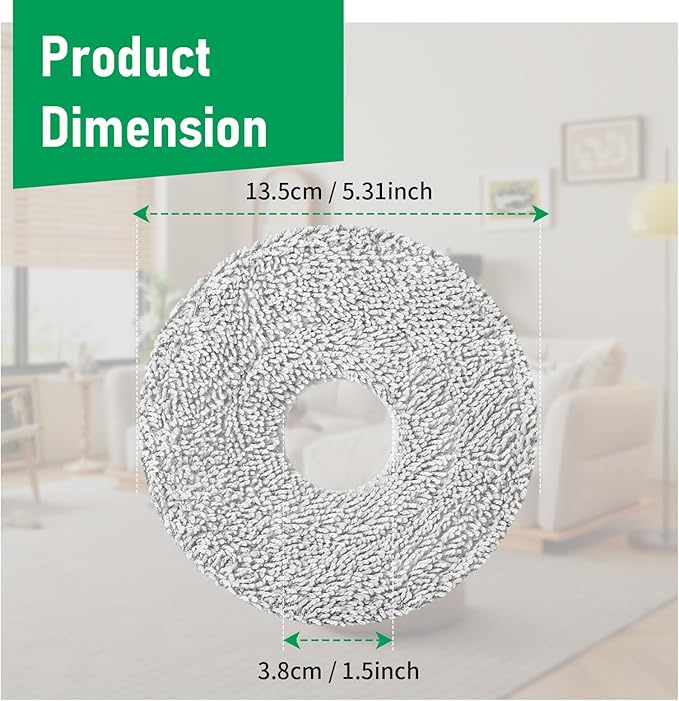 12 Pack Replacement Mop Pads for Dreame L40 Ultra/X40 Ultra/X50 Ultra/L50 Ultra/L10S Ultra/ L10s Pro Ultra Heat/L10S Ultra Gen2/L40S Ultra/X30 Ultra/L10 Ultra Robot Vacuum, Washable Replacement Pads
