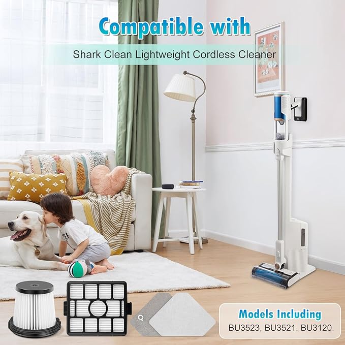 7 Pack BU3523 BU3521 BU3120 HEPA Filters Replacement Parts for BU3521 Clean Lightweight Cordless Stick Cleaner, Shark BU3523 Clean and Empty Cordless Stick Vacuum, Shark Auto Empty System