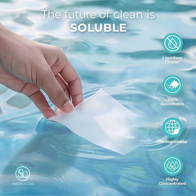 Dissolvable Toilet Bowl Cleaner Sheets (No Bottles, Easy Clean, Quick-Dissolving, Mess-Free, Septic-Safe Cleaning for Home & Office) - 40 Sheets, Pine Scent