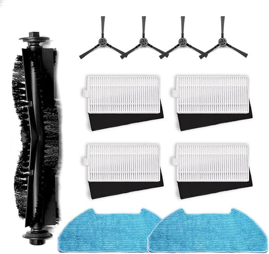 Replacement Parts Fit for Dustin Self-Emptying Robot Vacuum/Fit for Bobsweep Pet24-7-913, Fit for Ultravision Robot Vacuum/Fit for Bobsweep Pet24-7-213 (11PC-Side Sweep&mop& Main Brush&Filter)