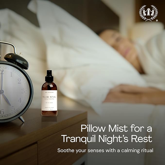 Muse Apothecary Pillow Ritual - Aromatic, Calming and Relaxing Pillow Mist, Linen and Fabric Spray - Infused with Aromatherapy Essential Oils - 4 oz, Bergamot + French Lavender + Sandalwood, 2 Pack