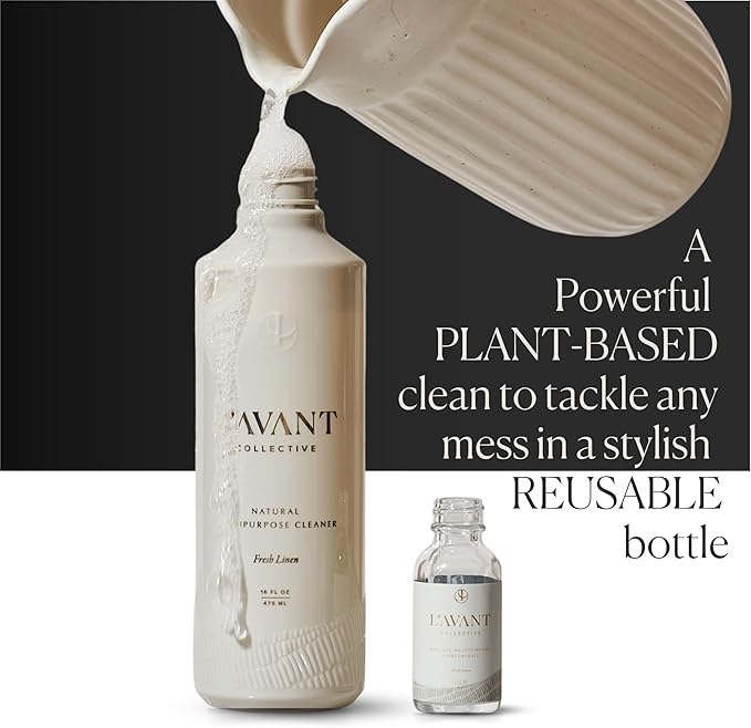 L'AVANT Collective Multipurpose Surface Cleaner Set of 3 | Provides a Powerful Clean to Remove Grease & Grime | High Performing Luxurious Ingredients Fresh Linen Scent Kitchen Home Decor Hostess Gifts