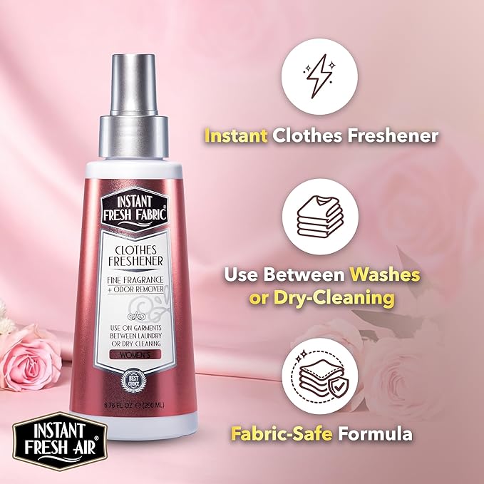 Clothes Freshener Spray & Deodorizer Odor Eliminator - Works Instantly with Noxban™ - Eco-Friendly Fabric Refresher & Odor Neutralizer - Safe for Garments, Linens, Bedding - Women's