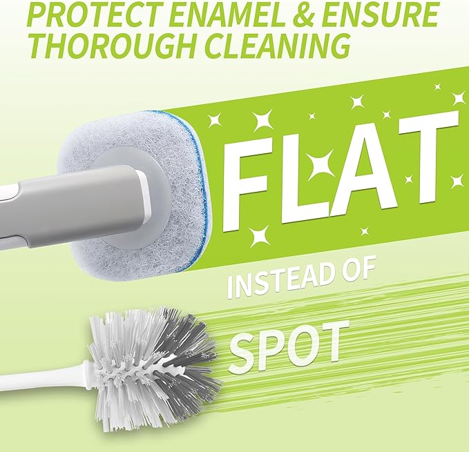 Toilet Bowl Cleaner Wand with 14 Refills, Disposable Toilet Brush Set with Holder, Cleaning System Starter Wand Kit, Bathroom Cleaning Set