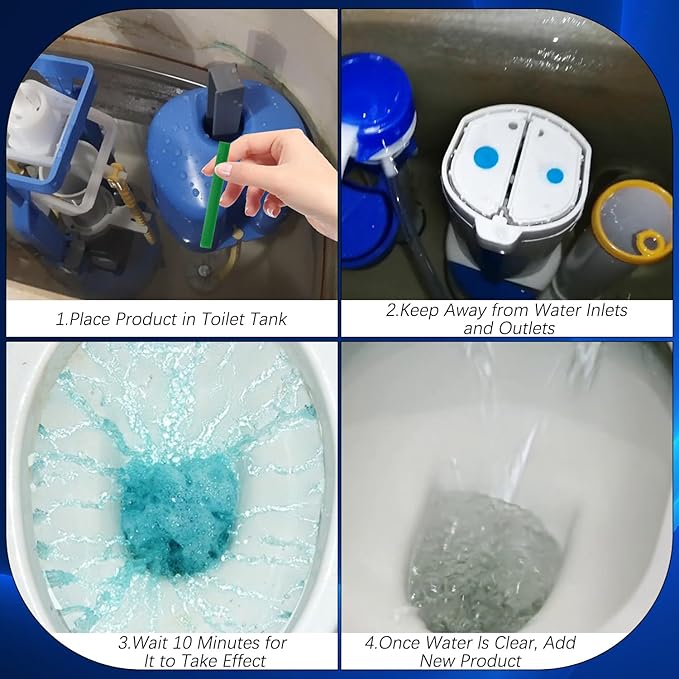 Multi-Functional Toilet Cleaning Sticks-Drop in Tank Cleaner & Freshener with Long-Lasting Freshness for Toilet Bowl