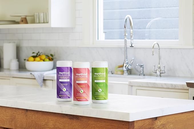 Method All-Purpose Cleaning Wipes, French Lavender, Multi-Surface, Compostable, 70 Count (Pack of 1)