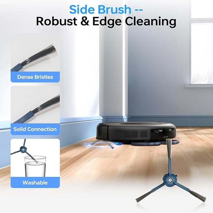 26 PCS Replacement Parts Fit fot Eufy Omni C20 Robot Vacuum Cleaner Accessories Kit, 2 Main Roller Brushs 4 Filters 6 Dust Bags 6 Mop Pads 6 Sidebrushs 1 Cleaning Brush 1 Screwdriver