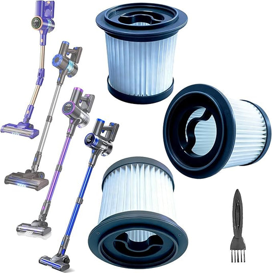 3Pack Hepa Replacement Filters Compatible with AIRDIYA P1/VG3, MHRMHR KP1108 and Bieiao BS01 Cordless Vacuum Cleaner, Washable Pre-motor Filters Works with Ciogu P2 & Nioga P2 Upright Vac