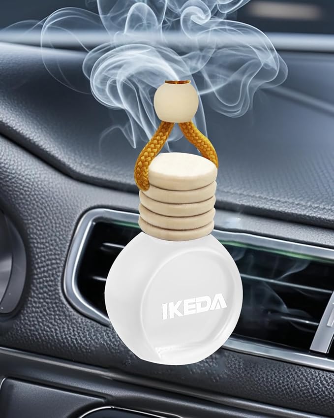 Car Air Freshener Hanging, Car Scent with Vent Clip Bottle,45-Days Long Lasting Fragrance,Essential Oil Diffuser,Odor Eliminator for Home Deodorizer (Round, Coconut)
