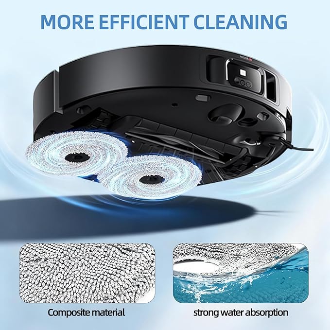4-Pack L40 Ultra Mop Pads Replacement: for Dreame X30 Ultra/X40 Ultra/L30 Ultra/L20 Ultra/L10s Ultra/L10s Pro Ultra/X40 Master/ Robot Vacuum, MOVA S10/S10 Plus/P50 Pro/P10/P10 Pro Ultra, Washable Pad