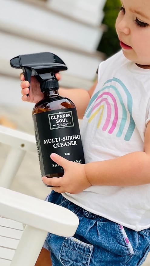 4 Refills - Natural All-Purpose Cleaner Concentrate Essential Oils, Glass Bottle, Non-Toxic, Multi-Surface (Lavender Love)