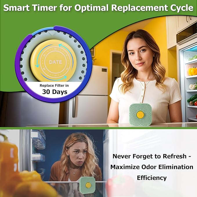 Fridge Deodorizer （1Pack），More Effective Than Baking Soda，Rechargeable Refrigerator Deodorizer Made of zeolite ，8-12 Months Long-Lasting Freshness for Fridge
