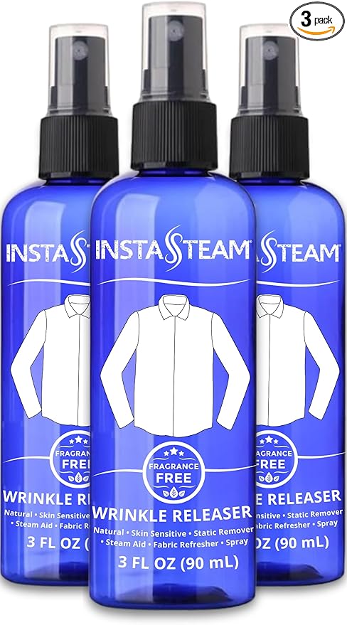 Skin Sensitive Wrinkle Releaser Spray - Unscented Travel Size Anti Static Sprays for Clothing - Wrinkle Free Fabric Refresher Spray - Wrinkle Spray For Clothes -3 Fl Oz (Packs of 3)