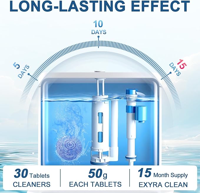 Automatic Toilet Bowl Cleaner Tablets 60 Pack Blue Tank Cleaner