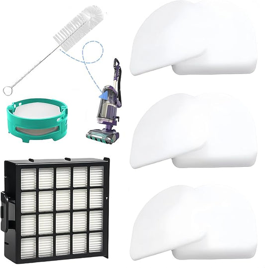 Shark AZ4002 Replacement Parts Filter Compatible with Shark AZ4000 AZ4002 AZ4000C AZ4002W Detect Pro Max Upright Vacuum - 1 HEPA Filters 3 Foam & Felt Filters 1 Cleaning Brush
