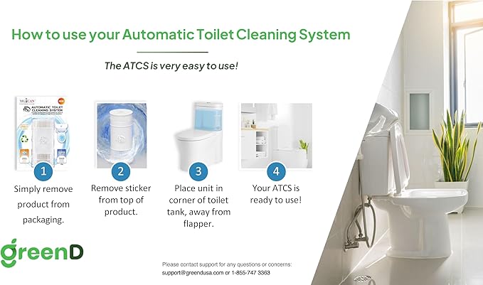 MGICAN Patented Automatic Toilet Bowl Cleaner System (ATCS) 1700+ Flushes - Non Toxic Toilet Bowl Cleaners for Hard Water Stains - UL-Certified Toilet Cleaner 1 Year Supply (1 Pack)
