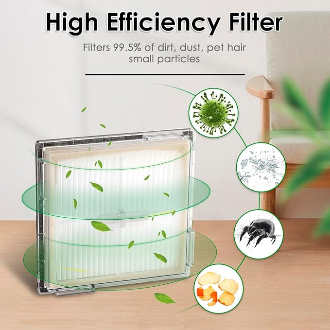 (3 Pack) Replacement HEPA Filters for Roborock Q10 S5+ Q10 S5/ X5/ X5+ Robot Vacuum, Filters Accessories Kit, Upright Filter, Canister Filter
