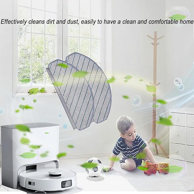 Mop Pads Accessories for ECOVACS DEEBOT T10 Plus/DEEBOT N20 Plus, for Yeedi C12 Pro Plus Robotic Robot Vacuum, 8 Pcs Washable and Reusable Microfiber Mop Pads Replacement Part