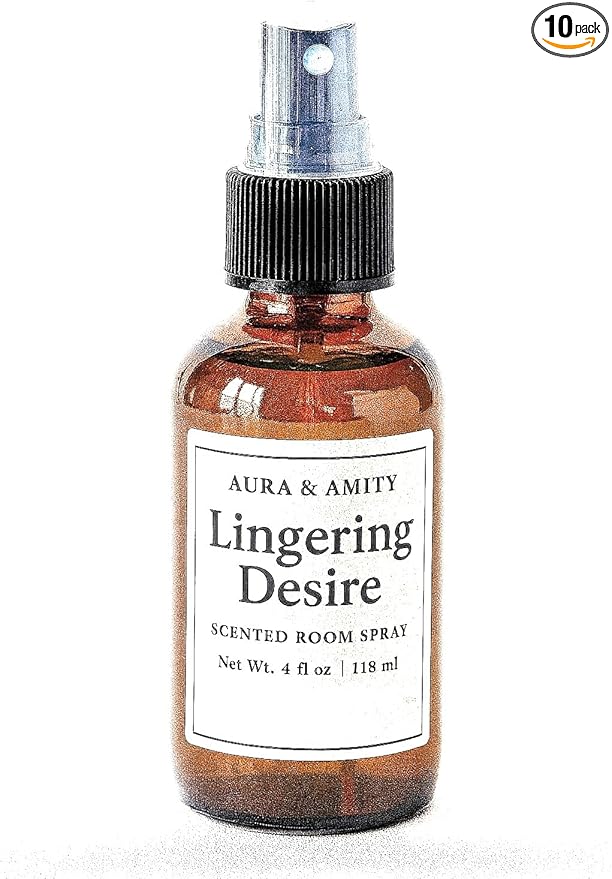 Aura & Amity Premium Room & Linen Spray – Handmade Luxury Fabric & Home Fragrance Mist, Long-Lasting & Eco-Friendly (Lingering Desire)