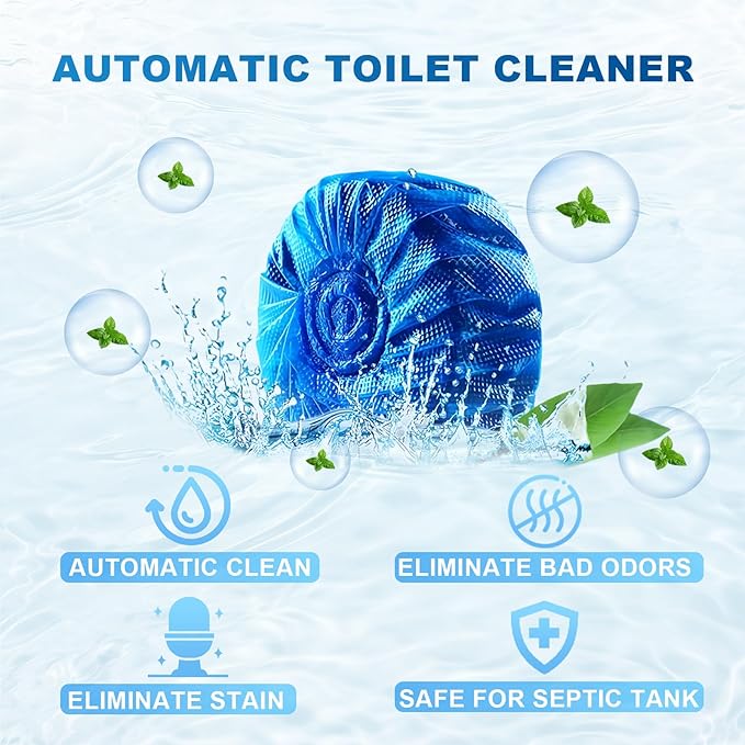 Toilet Bowl Cleaners,100 Pack Blue Toilet Tablets with Fresh Scent, Household Toilet Cleaner Continuous Cleaning, Prevent Various Stains & Odors Build Up - Septic Friendly