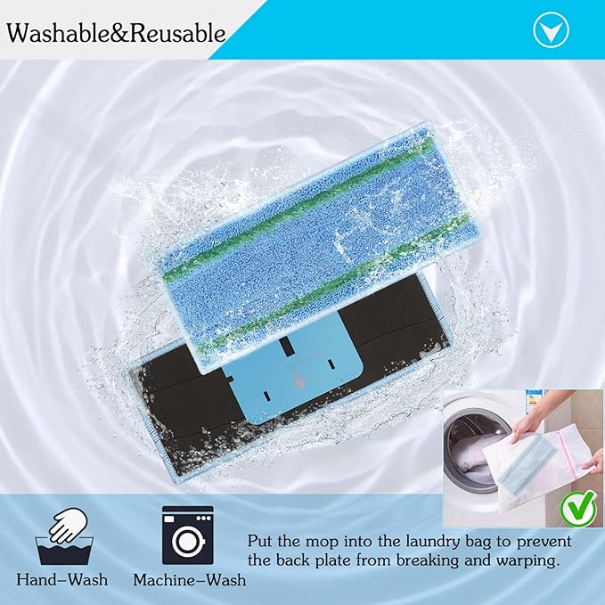 Extolife 12 Pack M6 Mopping Wet Pads for iRobot Braava Jet m6 (6110) (6012) (6112) (6113) Ultimate Robot Mop, Washable and Reusable Microfiber Deep Clean Wet Pads