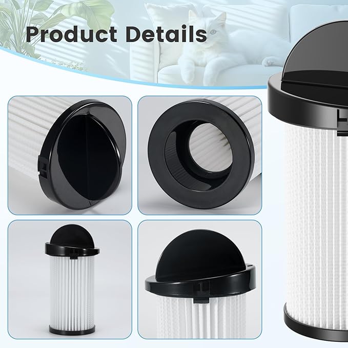 HEPA Pre-Motor Filter Compatible with EyeVac Home, Pro, Pet, Air, Plus and NeoVac Elite Touchless Stationary Vacuum For Eye-Vac Filter Replacement Part # EV-PMF, 2 Pack