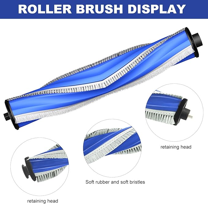 Replacement Accessories Compatible with Yeedi M12 Ultra Plus/ M12 PRO+ Robot Vacuum Cleaner.（2 Main Brush,6 Side Brushes,6 Hepa Filters,6 Mop Pads,6 dust Bags）