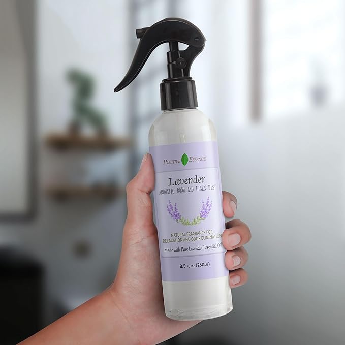 Lavender Pillow Spray – Natural Linen Mist with Pure Lavender Essential Oil, Calming Home Fragrance, Sleep Spray, Bathroom Freshener and Air Freshener – 8.5 fl oz