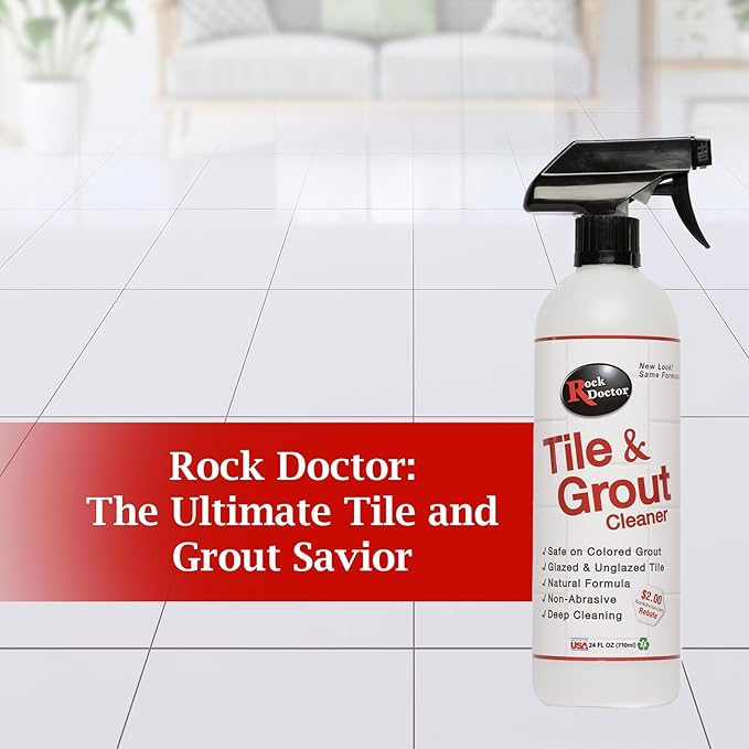 Rock Doctor Natural Tile and Grout Cleaner, Remove Stains Dirt, Oil, and Soap Scum, Heavy Duty Non-Abrasive Tile Cleaner, Natural Formula, Pack of 2