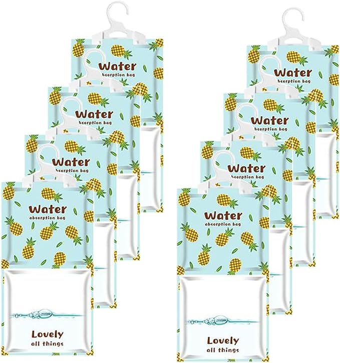 Moisture Absorbers Packets, 8 Pack - Eliminates Musty Odors for Fresher, Cleaner Air, Humidity Packs, Dessicant Packets, Hanging Closet Dehumidifier Bags, Dehumidifier for Bathroom 9.8OZ(Polo）