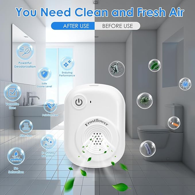 Mini Ozone Generator - 20mg/h multi-purpose battery-powered air Purifier/Small Space Purification Portable ozone air purifier suitable for - refrigerators, cabinets, suitcases, toilets, lockers.