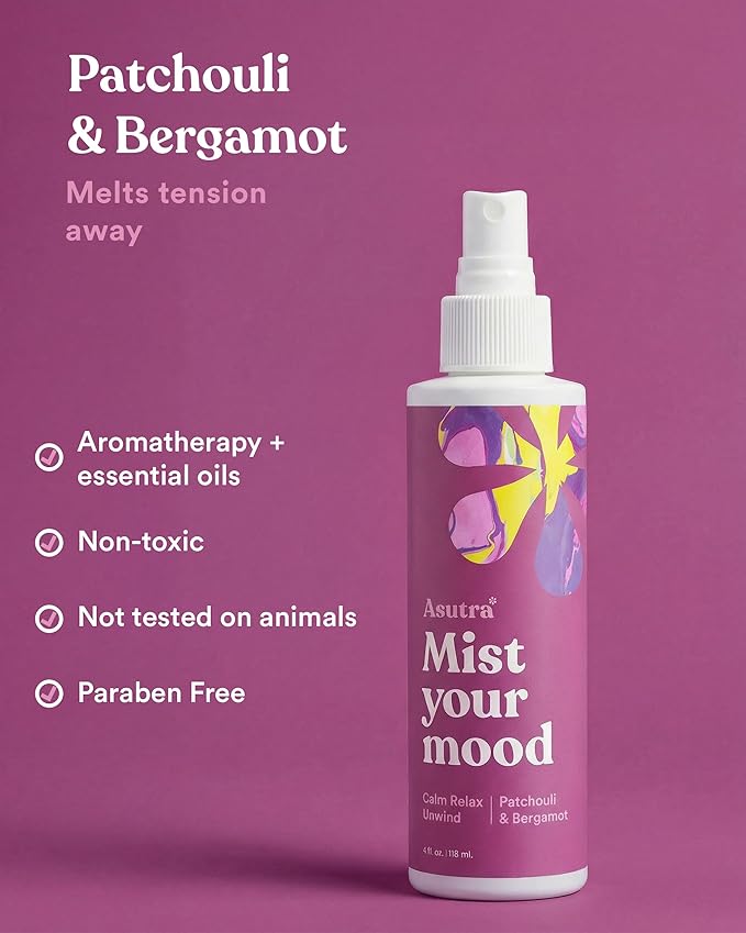 ASUTRA Multi-Use Essential Oil Aromatherapy Spray (3 Scent Variety Pack), 4 fl oz Each – Mist for Face, Body, Rooms & Linens – Car, Fabric, and Bathroom Freshener