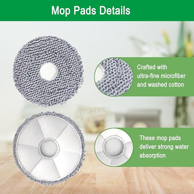 10 Pack Mop Pad Replacement Parts for Roborock Qrevo QV 35A/S5V/ Saros 10R/CurvX/Edge S5A/QV 35S/Saros Z70/Curv S5X/Qrevo S/Qrevo Pro/Qrevo Plus/Qrevo Master/Qrevo Slim/Qrevo Curv/Qrevo Robot Vacuum