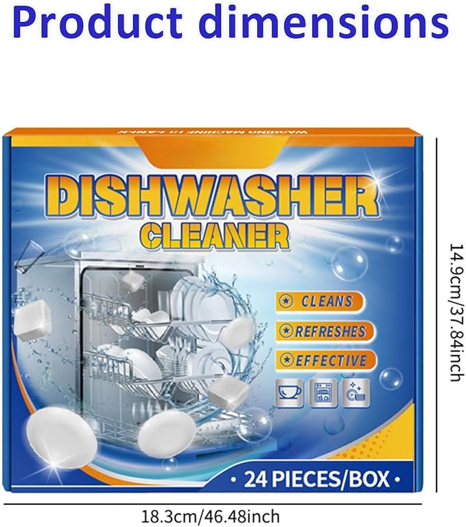 Deep Clean Dishwasher Cleaner Tablets - 24 Count | Removes Limescale, Odors & Residue | Fresh Scent | Safe for All Dishwashers (Brand Name Optional)