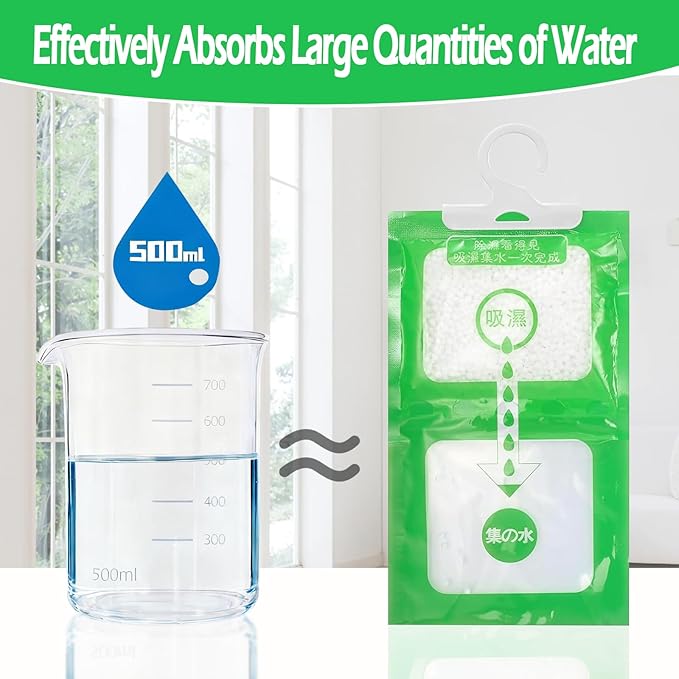 Dehumidifier Bags 12 Pack，Moisture Absorbers for Closet,Humidity Packs, Humidity Absorber in Wardrobes, Bedrooms, Bathrooms
