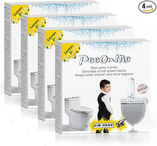 Toilet Clip-On Splash Guard – In-Bowl Odor Control for Bathrooms – Long-Lasting Scent (4, Lemon)