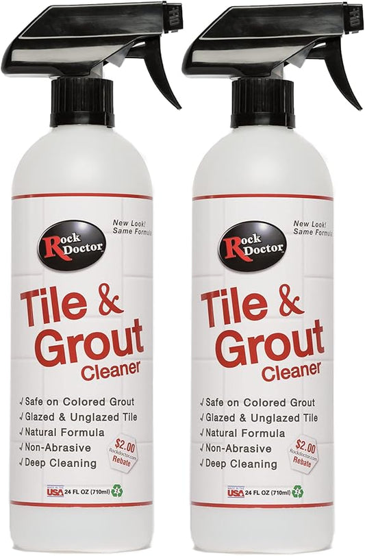 Rock Doctor Natural Tile and Grout Cleaner, Remove Stains Dirt, Oil, and Soap Scum, Heavy Duty Non-Abrasive Tile Cleaner, Natural Formula, Pack of 2