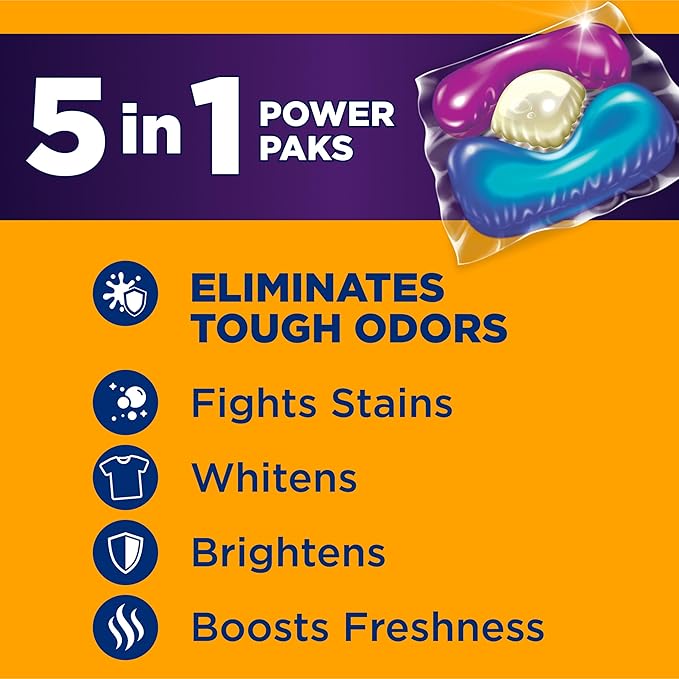 Arm & Hammer Plus OxiClean With Odor Blasters Laundry Detergent 5-IN-1 Power Paks, 42CT (Packaging may vary)