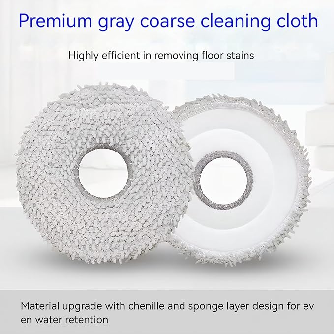 (16 Pcs) Mop Pads for Roborock Saros 10R/Q Revo/Qrevo S/Qrevo Pro/Qrevo Plus/Qrevo Master/Qrevo Slim/Qrevo Curv/Qrevo Edge/QV 35A Robot Vacuum Cleaner, Spin Cleaning Pads Replacement Accessories Set